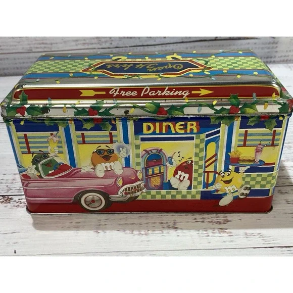 1996 M&M's Tins Christmas Village Series Toy Shop and Diner #3 & 4 - Picture 6 of 10